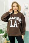 156409 Oversize Baskili Sardonlu Sweatshirt